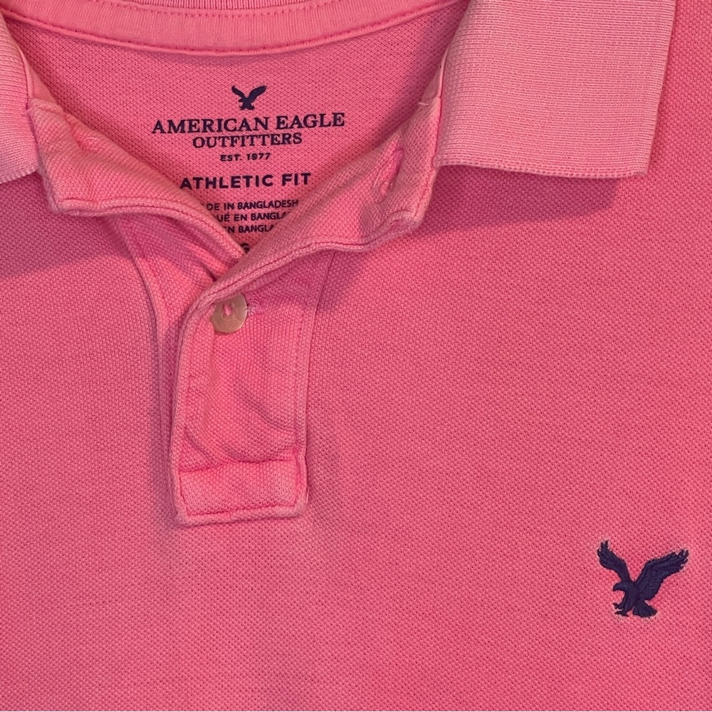 American Eagle Outfitters Athletic Fit Pink Polo Classic - Picture 2 of 6
